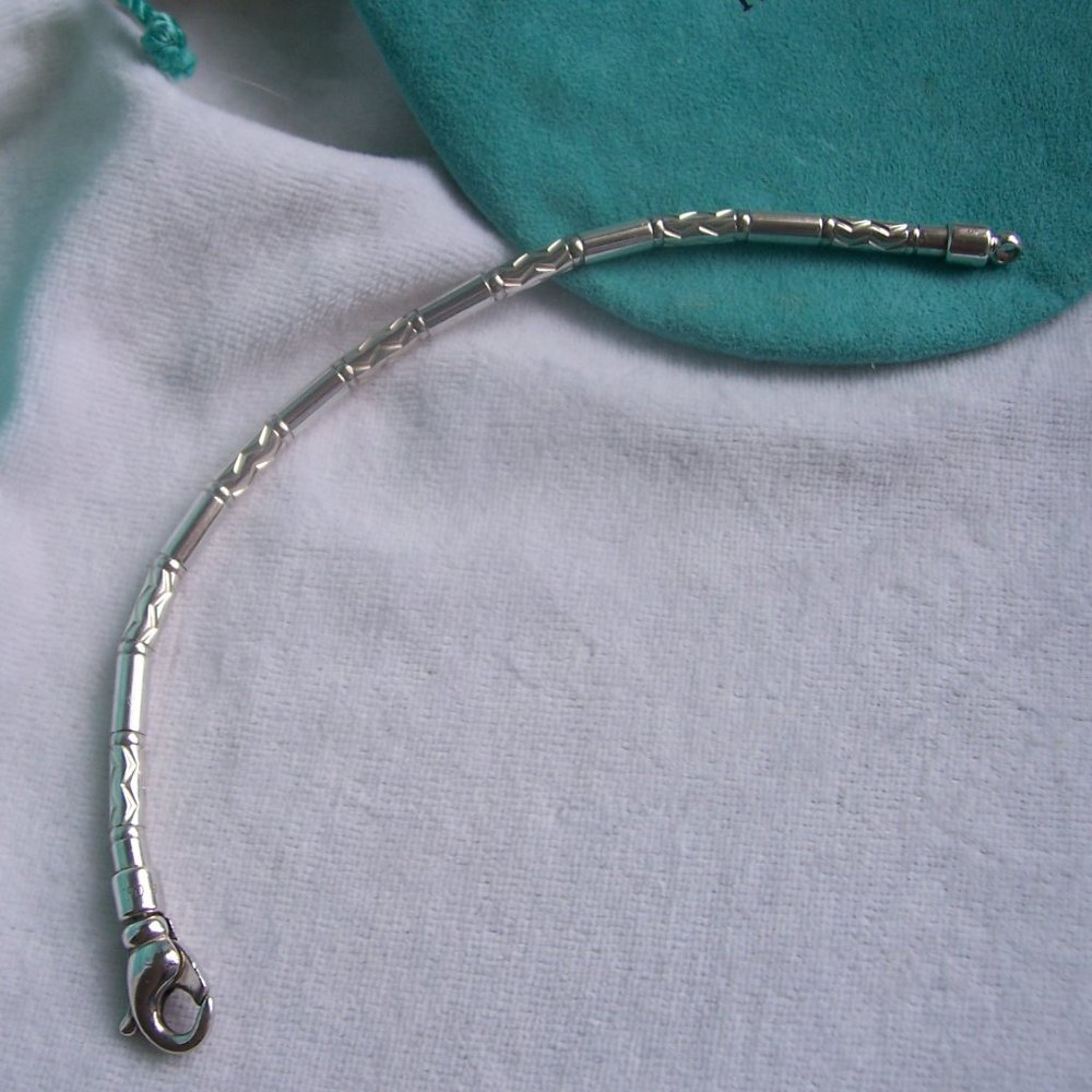 Tiffany & Co. Sterling Silver Etched Bracelet - Picture 3 of 8